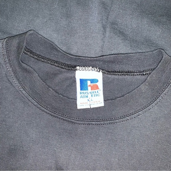 Russell Athletic Vintage Tee Men's Size XL Black Cotton Short Sleeve T-Shirt - Picture 9 of 9